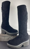 CLERGERIE Black Suede Platform Over The Knee Zip Boots Size 37 / US 6.5