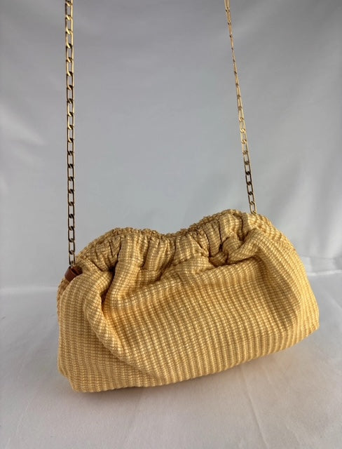 Mansur Gavriel Bag Cream Cornflower Cross Body Gold Chain