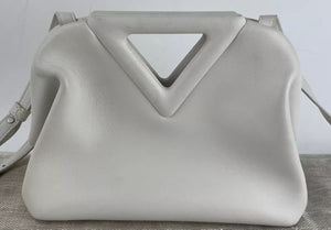 Bottega Veneta Chalk Calfskin Small The Point Triangle Bag