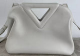 Bottega Veneta Chalk Calfskin Small The Point Triangle Bag