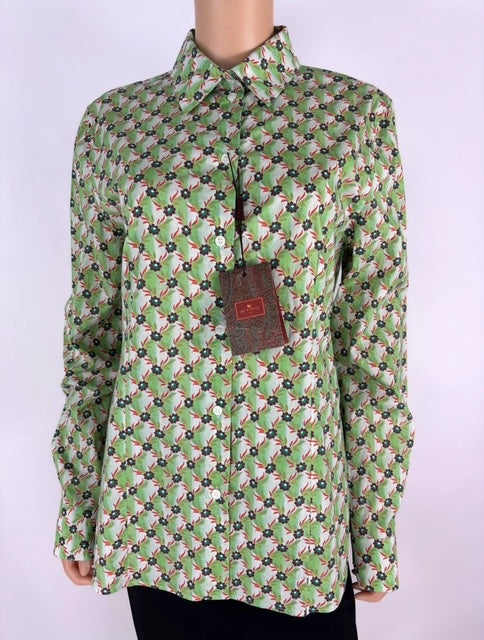 Etro Fitted Micro-floral Printed Button Down Size 48