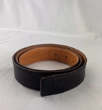 HERMES Belt 39 in No Buckle Black Leather