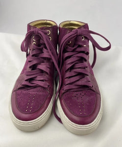 Yves Saint Laurent Purple Patent Leather Malibu High Top Sneakers Size 27 US 7