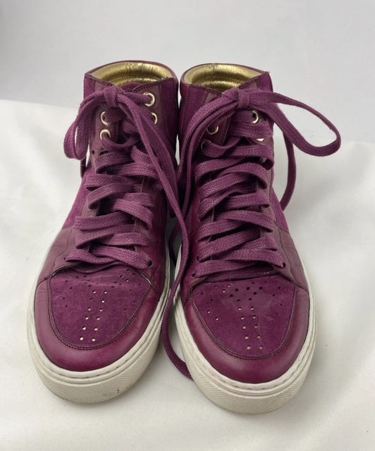 Yves Saint Laurent Purple Patent Leather Malibu High Top Sneakers Size 27 US 7