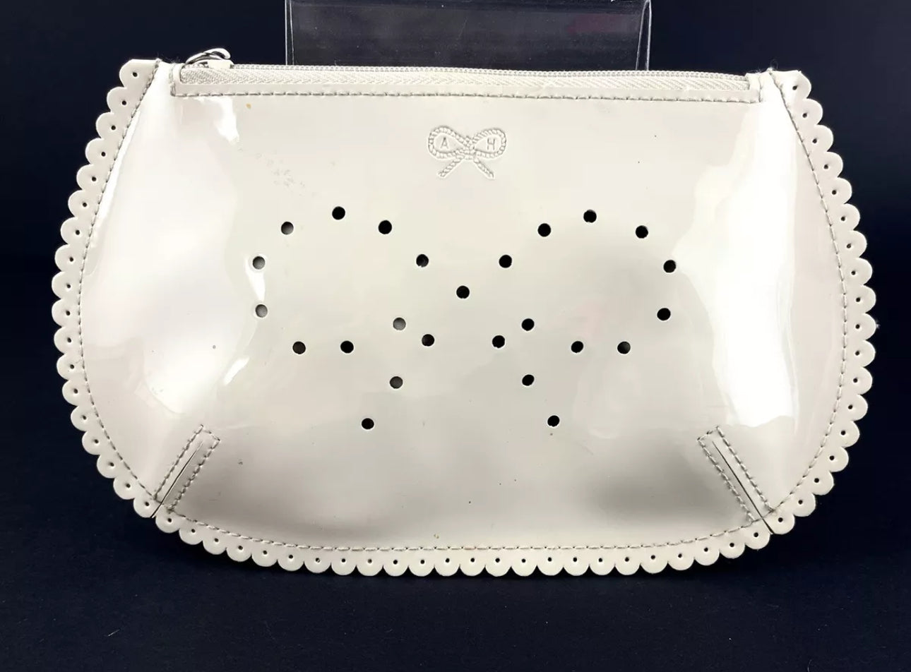 Anya Hindmarch London Tan Patent Leather Zip Pouch Clutch