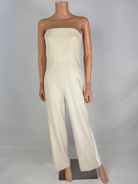 Stella McCartney Cream/White Strapless Jumpsuit Size 38