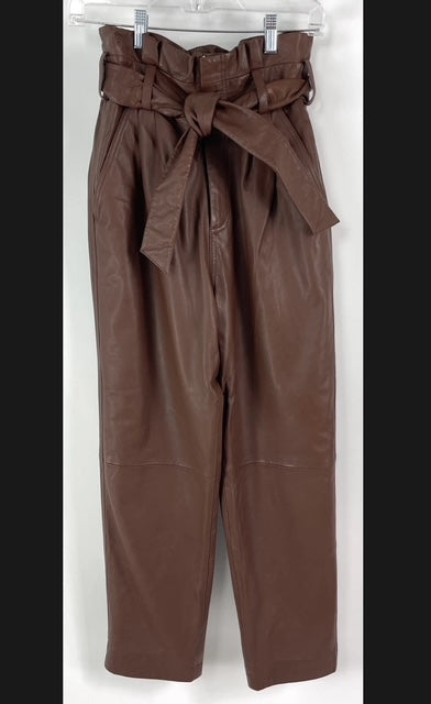 Walter Baker Genuine Leather Paperbag High-Waisted Maggie Pants Size 2