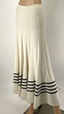 Chanel Cashmere Ivory Long Striped Skirt Size 38