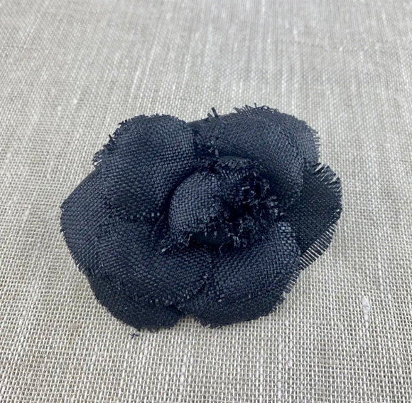 Chanel Black Flower Pin